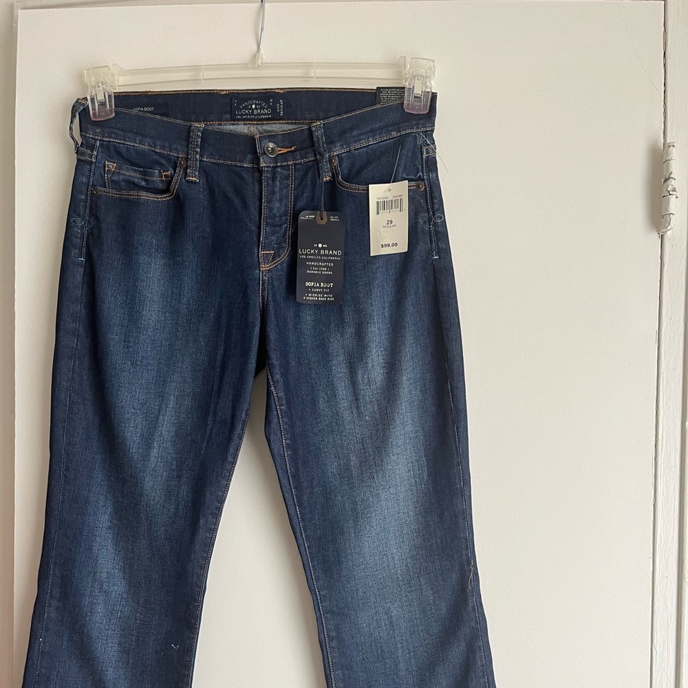 NWT Ladies Lucky Brand Sofia Boot Jeans - Dark Blue Size 29